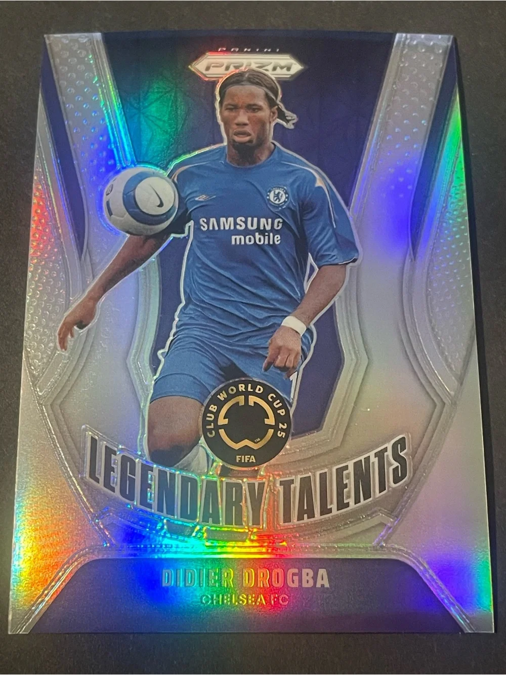 2025 Prizm FIFA Club World Cup Chelsea Didier Drogba Legendary Talent Silver
